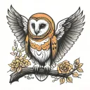 Barn owl tattoo design idea