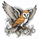 Barn owl tattoo design idea