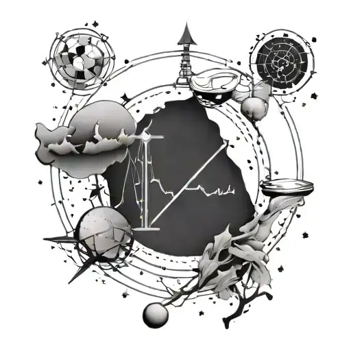 Libra, Scorpio, Aquarius constellation tattoo design idea