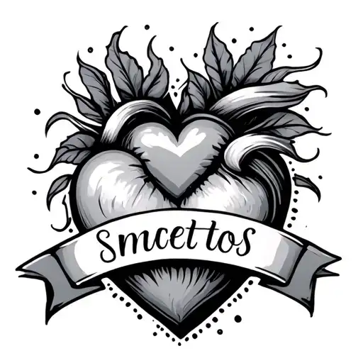 Heart and name tattoo design idea