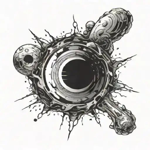 black hole interstellar movie reference hidden in the background tattoo design idea