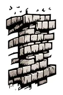 brick wall tattoo design idea