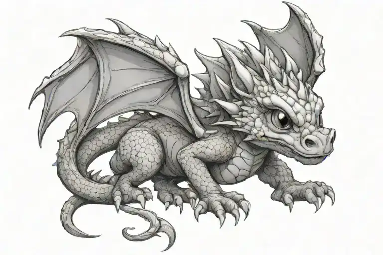 Baby Dragon tattoo design idea