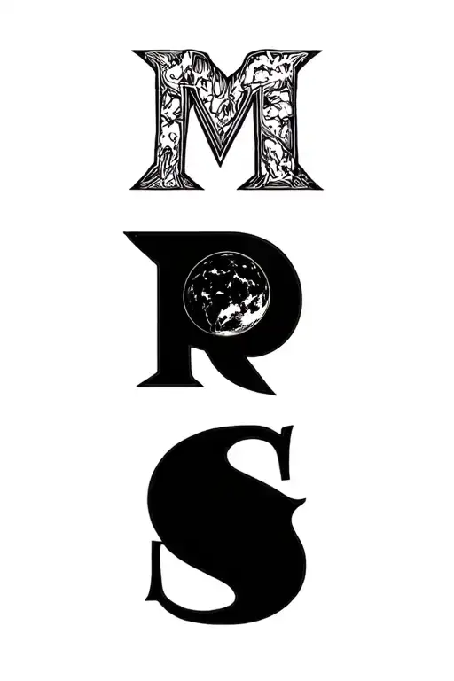 "MARS" letters tattoo design idea