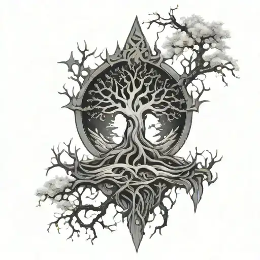 yggdrasil winter tattoo design idea