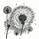 dandelion seeds  blowing away in wind tattoo design idea