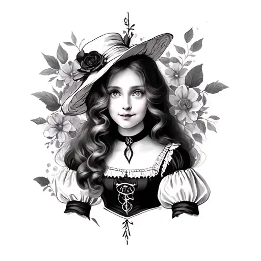 Dark Alice In Wonderland tattoo design idea