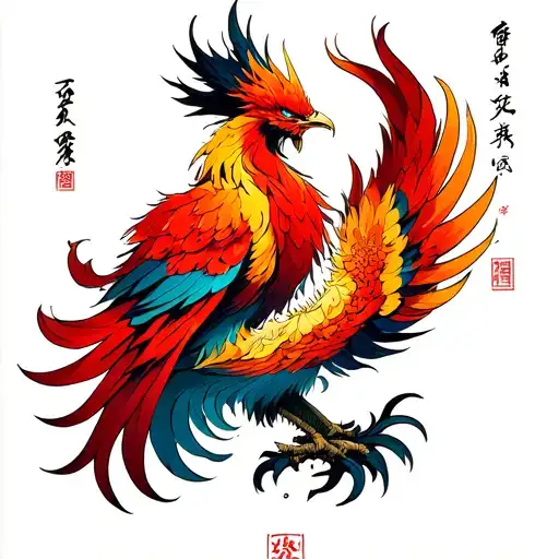 Phoenix with the name lucas tattoo design idea