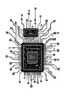 microchips with computer keys and a small processor tattoo design idea