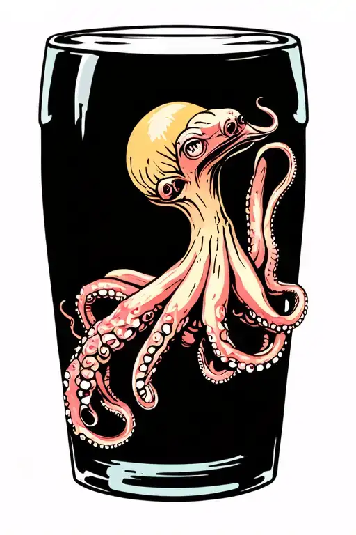 octopus holding guinness tattoo design idea
