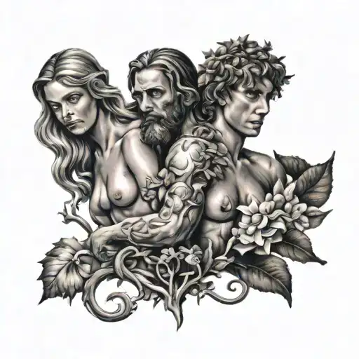 Adam and eve original sin tattoo design idea
