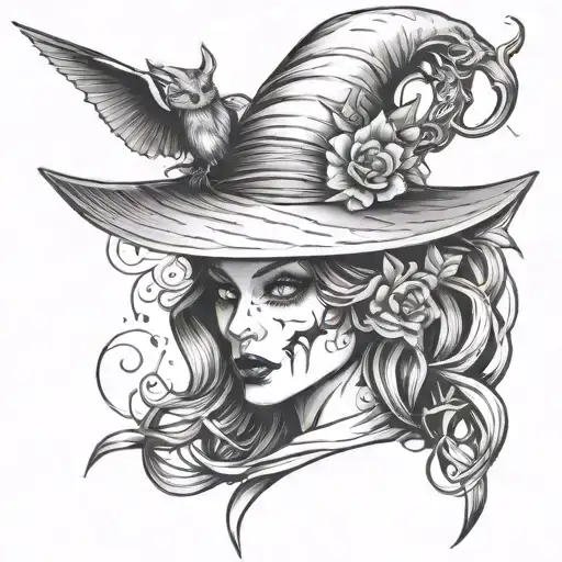 witchy style tattoo tattoo design idea