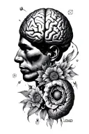 brain, physics,dad memorial tattoo inspired tattoo design idea