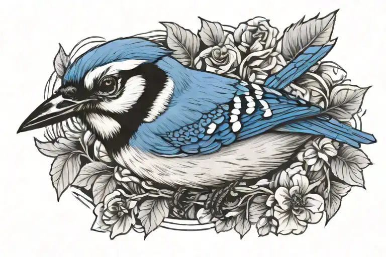 Bluejay tattoo design idea