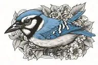 Bluejay tattoo design idea