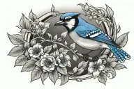Bluejay tattoo design idea