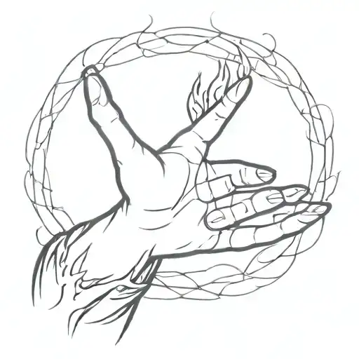 tattoo of a flame around the wrist that burns the web tattoo design idea