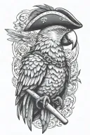 parrot pirate tattoo design idea