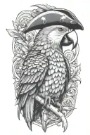 parrot pirate tattoo design idea