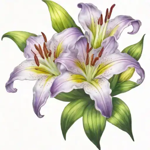 lily flower purple flowers tattoo design idea