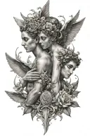 psyche and eros tattoo design idea