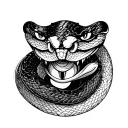 snake with pachamama spiral tattoo design idea