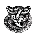 snake with pachamama spiral tattoo design idea