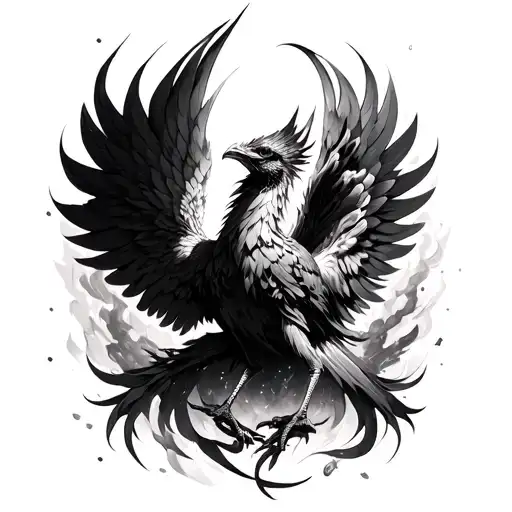 A color Phoenix as you rise from your ashes and your wings fall off your tattoo design idea