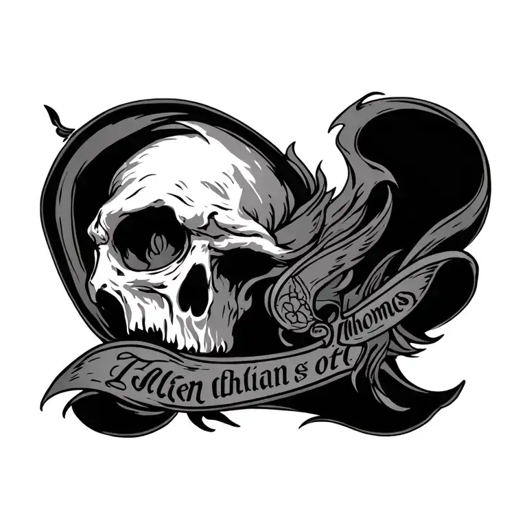 William Thomas written in Tolkien style fobt tattoo design idea