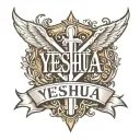 white letters YESHUA tattoo design idea