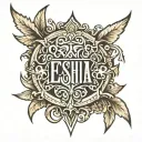 white letters YESHUA tattoo design idea