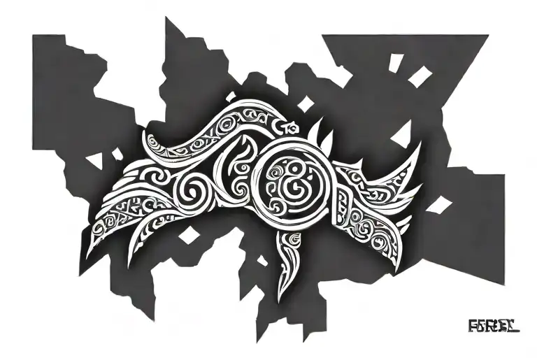 rébel flag torn apart tattoo design idea