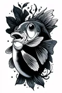 small cute bass fish tattoo design idea