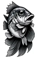 small cute bass fish tattoo design idea