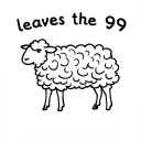 "leaves the 99" a small sheep without color tattoo design idea