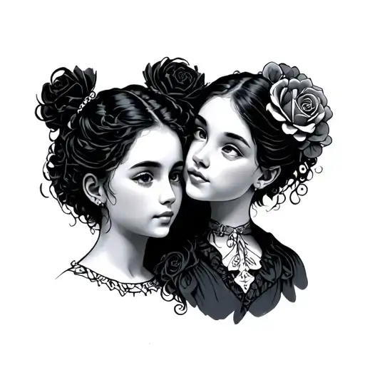 Petit Frere and sister representation tattoo design idea