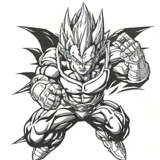 Majin Vegeta facing tattoo design idea