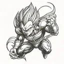 Majin Vegeta facing tattoo design idea