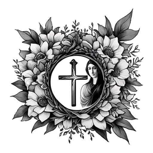 religious memorial tattoo for mom tattoo design idea