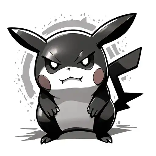 Pikachu angry tattoo design idea