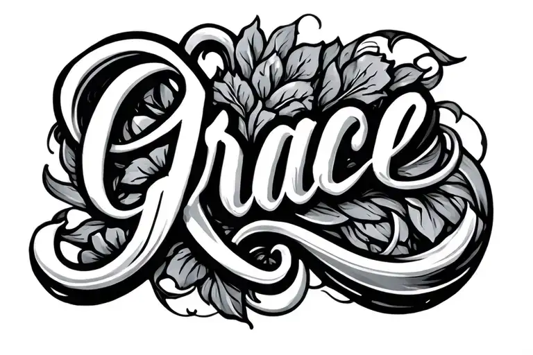 Grace calligraphy style tattoo design idea