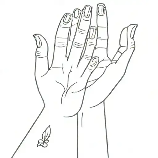 two hands vulva tattoo design idea