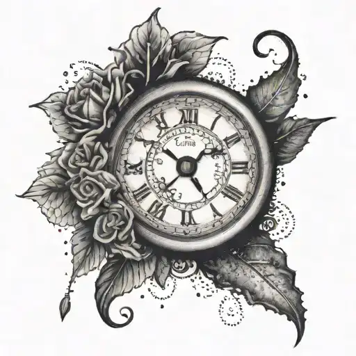 clock pointing to birthdate 01 23 2006  tattoo design idea