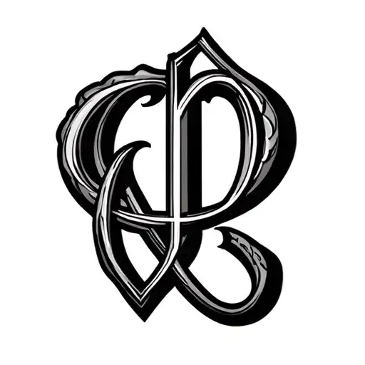 Intertwining letters C P M tattoo design idea