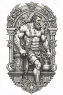 Hephaestus working forge tattoo design idea