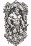 Hephaestus working forge tattoo design idea