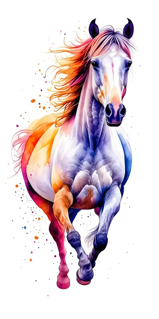 horse galloping tattoo design idea