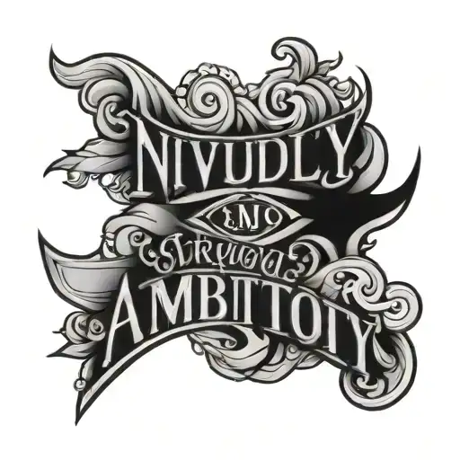 ndividuality, struggle, loyalty, and ambition lettering tattoo design idea