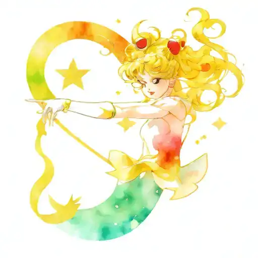 Symbole nicky larson et sailor moon surrounded tattoo design idea