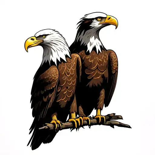 2 bald eagles with their talons locked together tattoo design idea